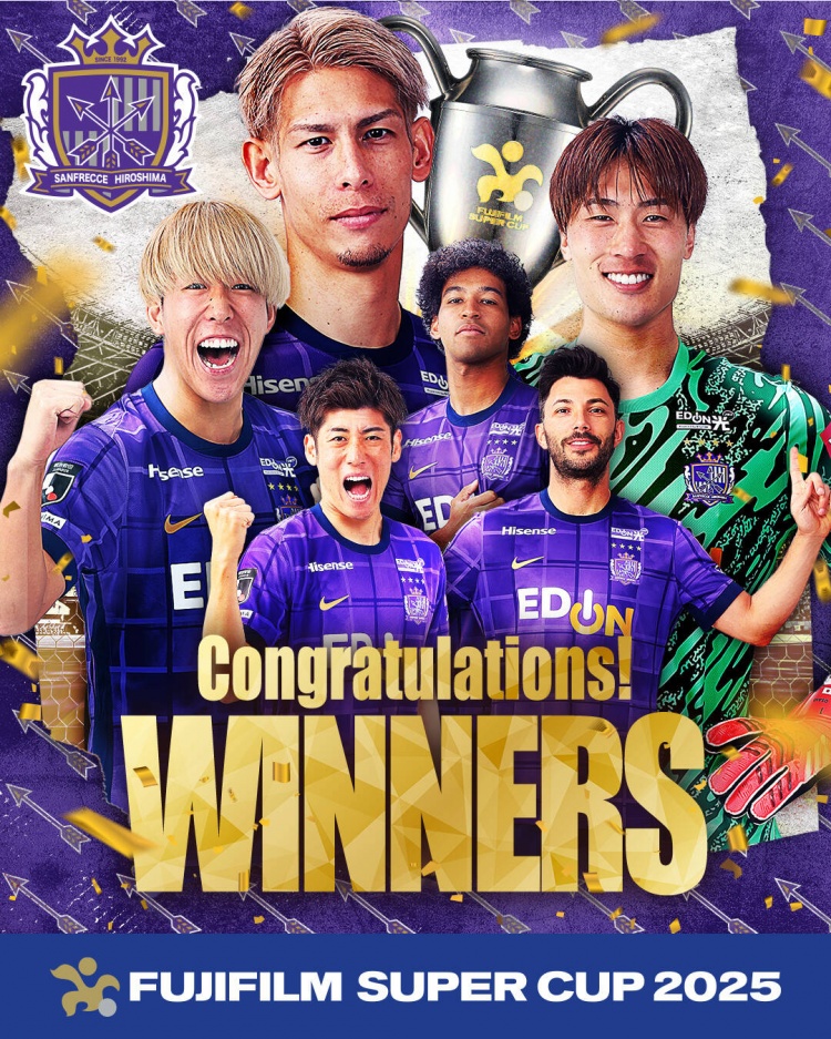  日超杯廣島三箭2-0神戶勝利船奪冠，共53343人現(xiàn)場觀戰(zhàn)創(chuàng)上座紀錄
