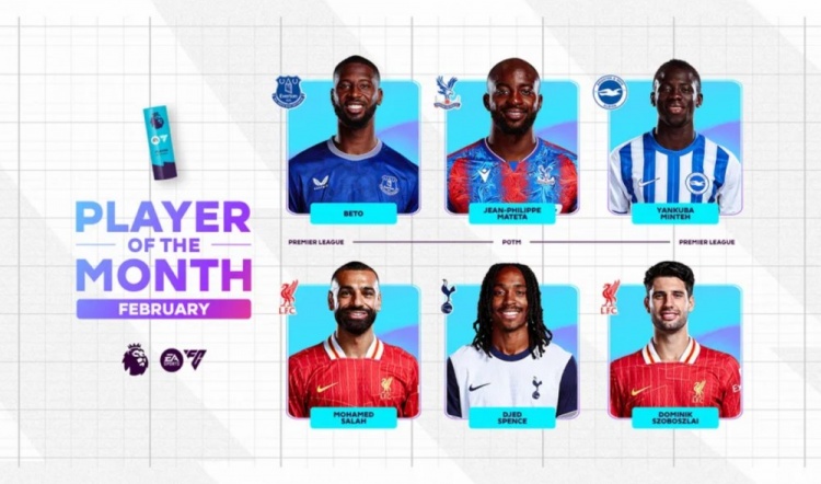  英超2月最佳候選：貝托、馬特塔、明特、薩拉赫、斯賓塞、索博
