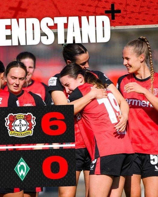  勒沃庫森女足6-0云達(dá)不來梅女足，沈夢露首發(fā)出場59分鐘