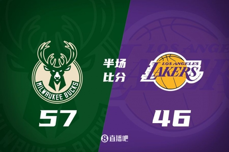  讓一套首發(fā)！布朗尼8分全隊最高 字母13+3 湖人半場落后雄鹿11分